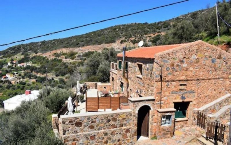 Amigdalokefali Kreta, Amigdalokefali: Traditionelle Steinvilla mit erhöhtem Meerblick zu verkaufen Haus kaufen